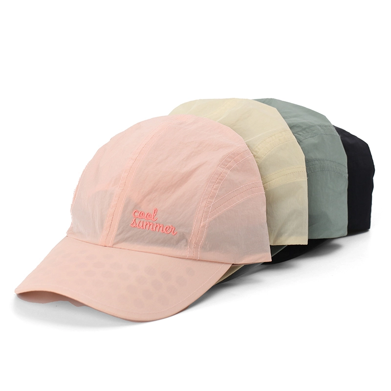 100% Nylon Super lightweight 6 Panel embroidered Running Sports hat 1