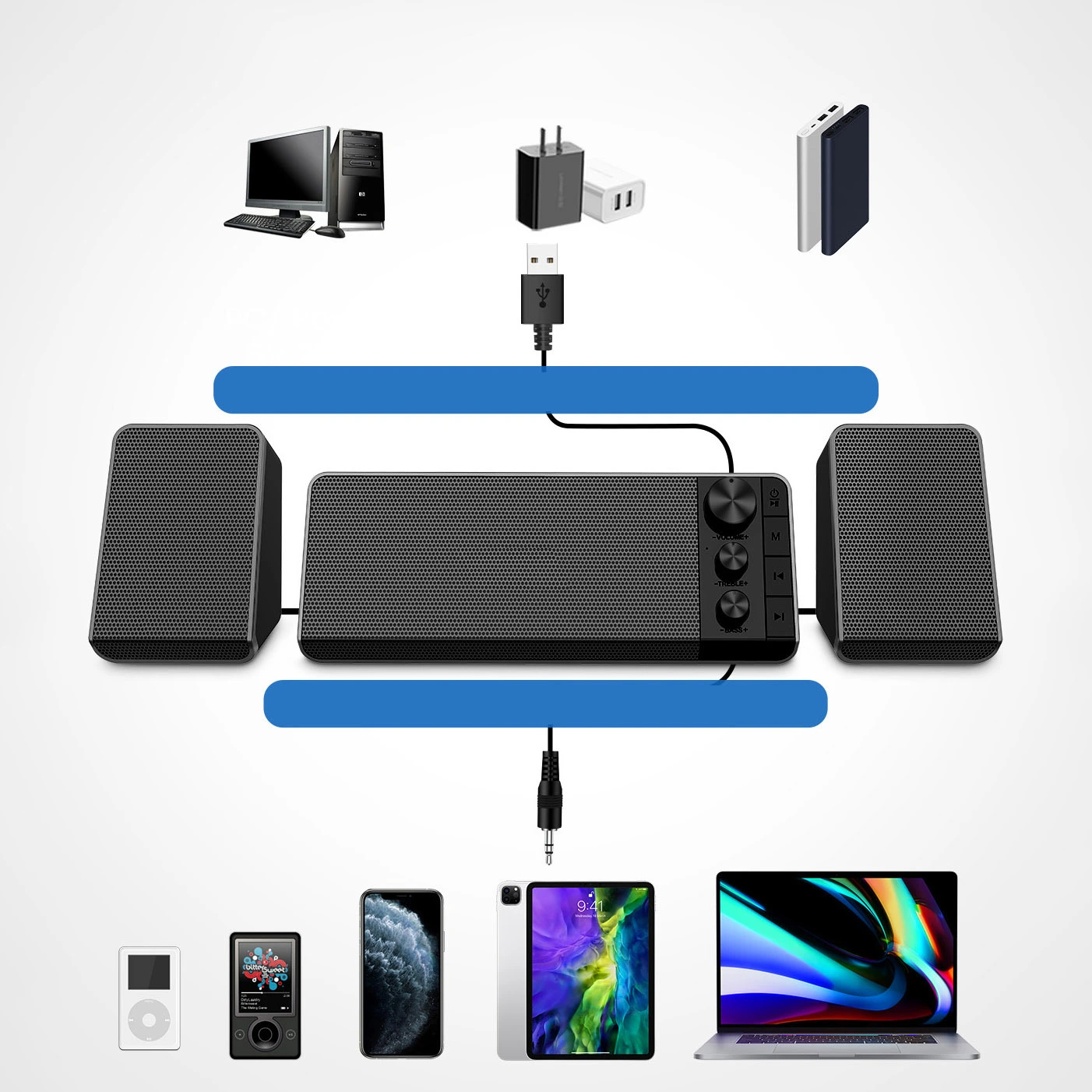 2.1 Multimedia  Bluetooth Speaker Custom Wireless Desk Speakers 1