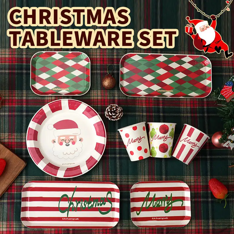 Kalėdinio stiliaus Ekologiškas vienkartinis vaisių pyragas Daržovių maisto popieriaus padėklas su logotipu 1