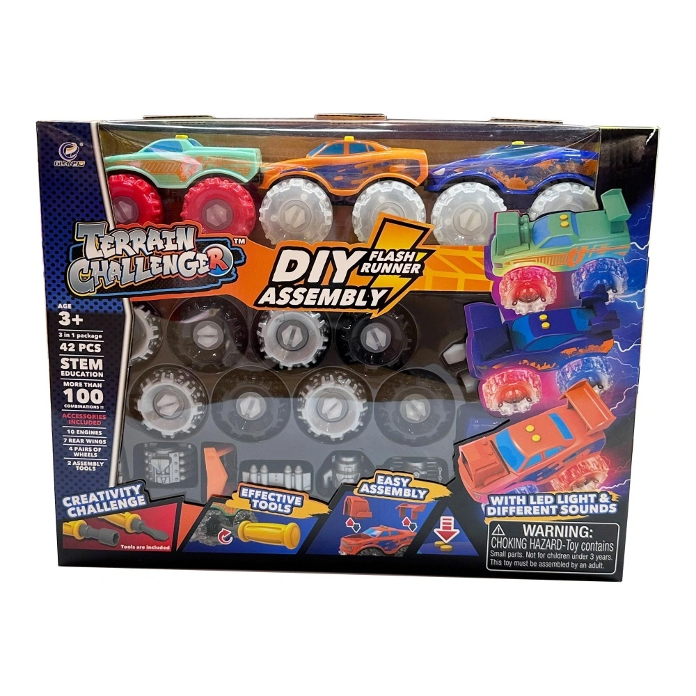 Wholesale Stock DIY Slide Car Combination Set Light And Sound Indoor Playgroud Toys 1