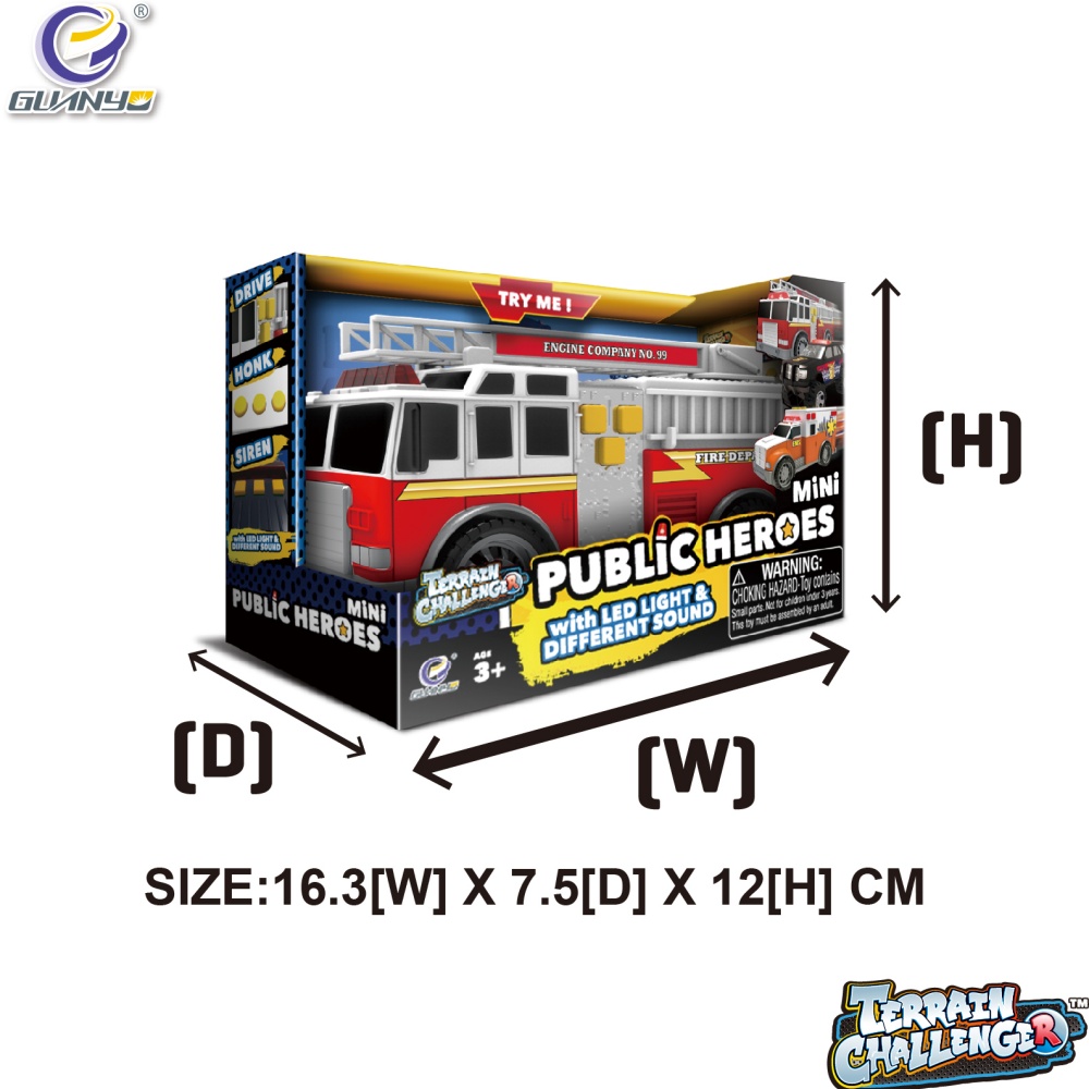 Mixed Slide Ambulance Fire Engine Police Car With Sound And Light Simulation Collection Boys Toys 3