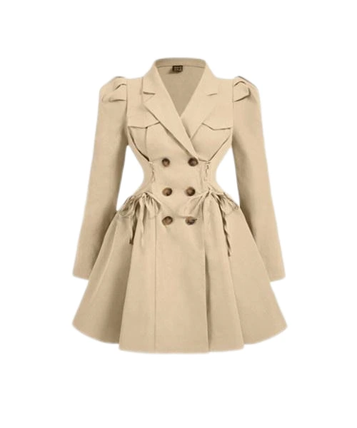 Women's Beige Slim Fitting Trench Coat 1