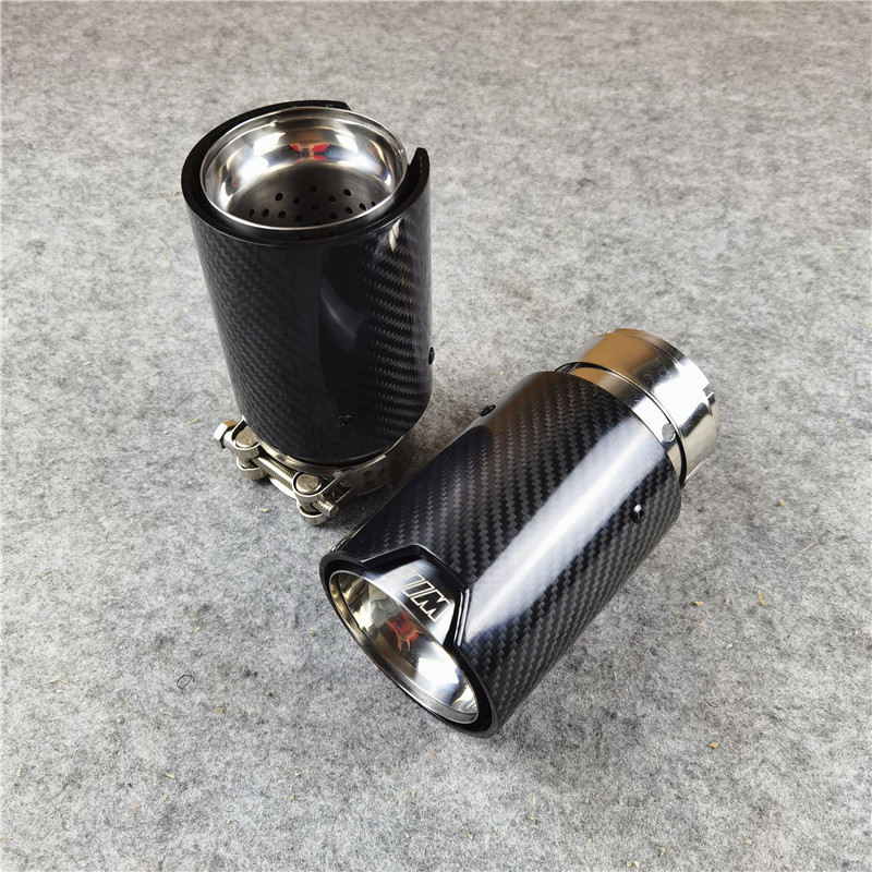 Silver/Matte/Black Exhaust Pipe Muffler Tip For BMW Universal Car Length 170MM 3