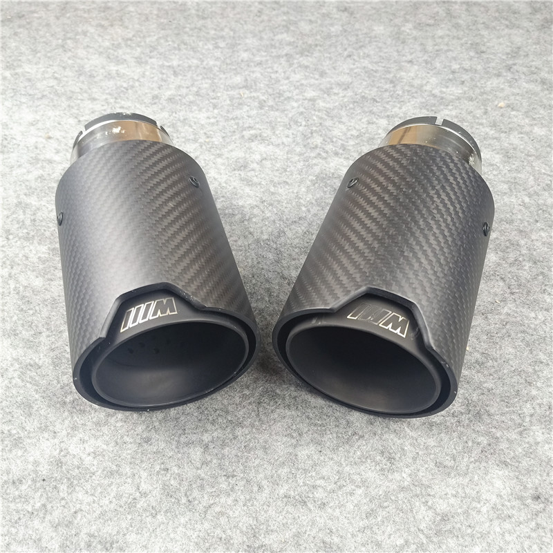 Silver/Matte/Black Exhaust Pipe Muffler Tip For BMW Universal Car Length 170MM 4