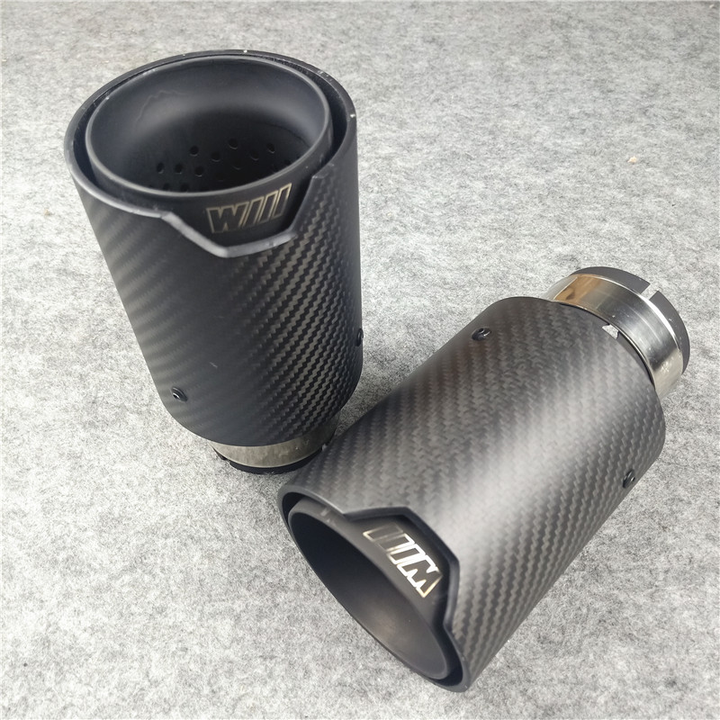 Silver/Matte/Black Exhaust Pipe Muffler Tip For BMW Universal Car Length 170MM 5