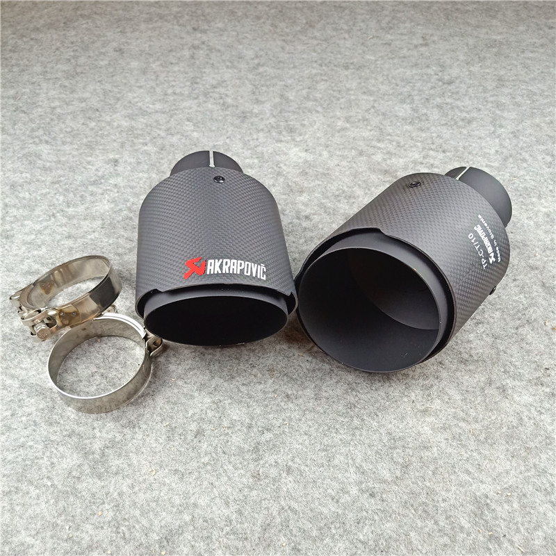 AKRAPOVIC Carbon Exhaust Pipe Muffler Tailpipe Universal Car 3