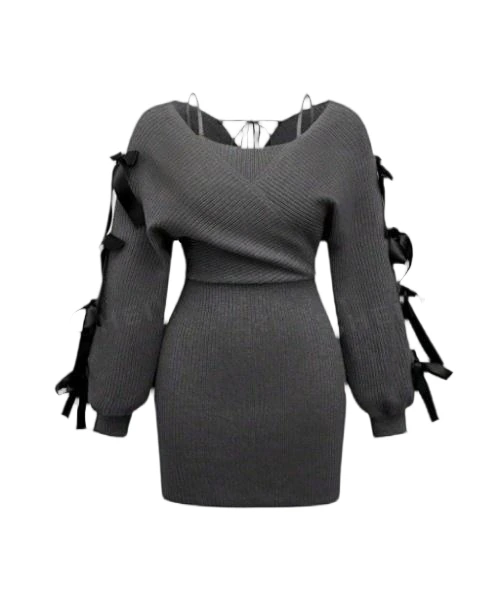 Women's Grey Tight Fitting Sweater 1