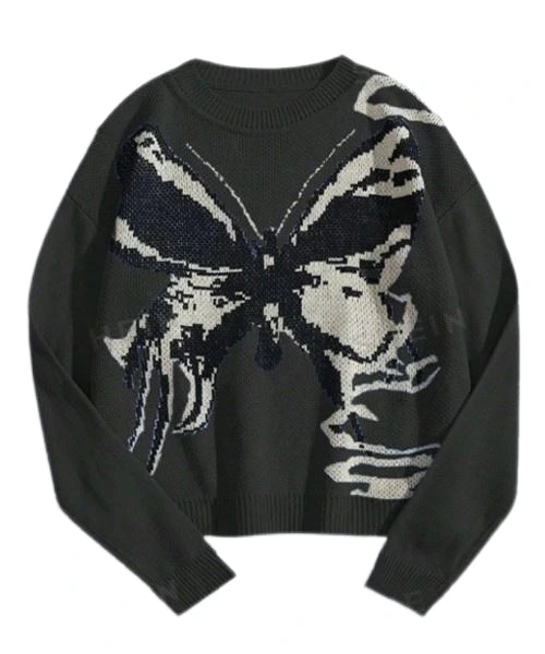 Dark Embroidered Women's Sweater 1