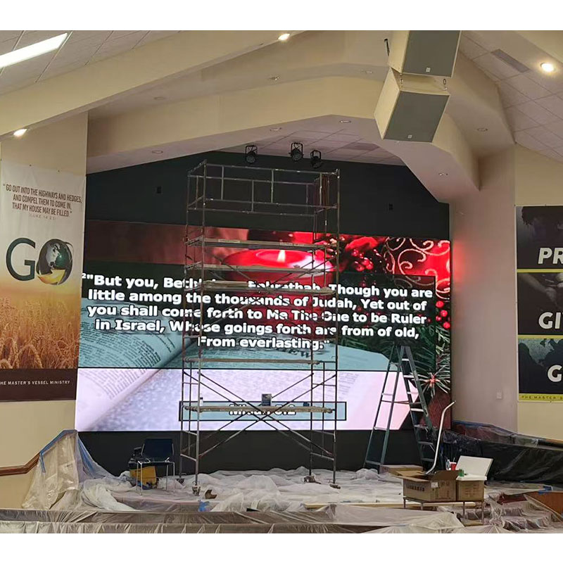 Lecede P2.5 Instalación fija interiores Gran Iglesia Led Video Muro