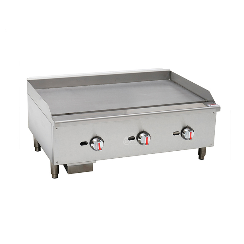 Grill à gaz commercial à dessus plat de 36 pouces avec brûleur en acier en forme de U - 90 000 BTU/HR (EGG36S) 1