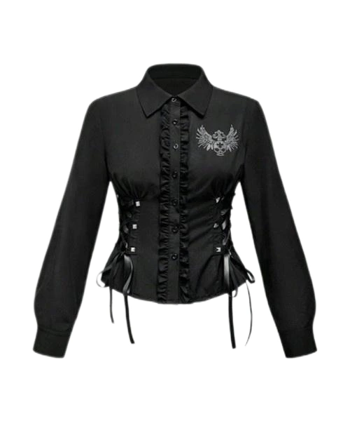Women's Black Tight Blous for Professional Attire 1