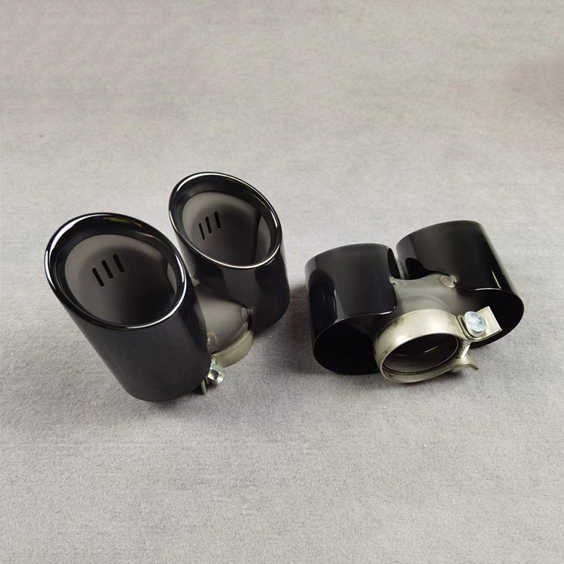 For Porsche Carrera 911 Stainless Steel Black Muffler Tip Exhaust Pipe 4