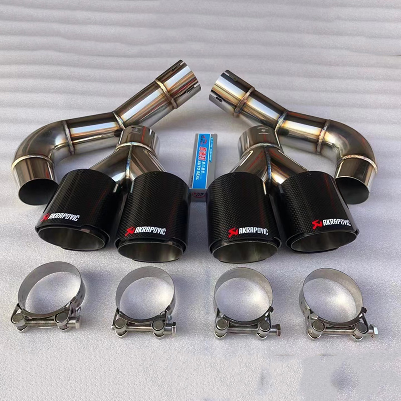Glossy Black Exhaust Pipe Muffler Tip For Audi Q8 Tuning 2020 Up 1