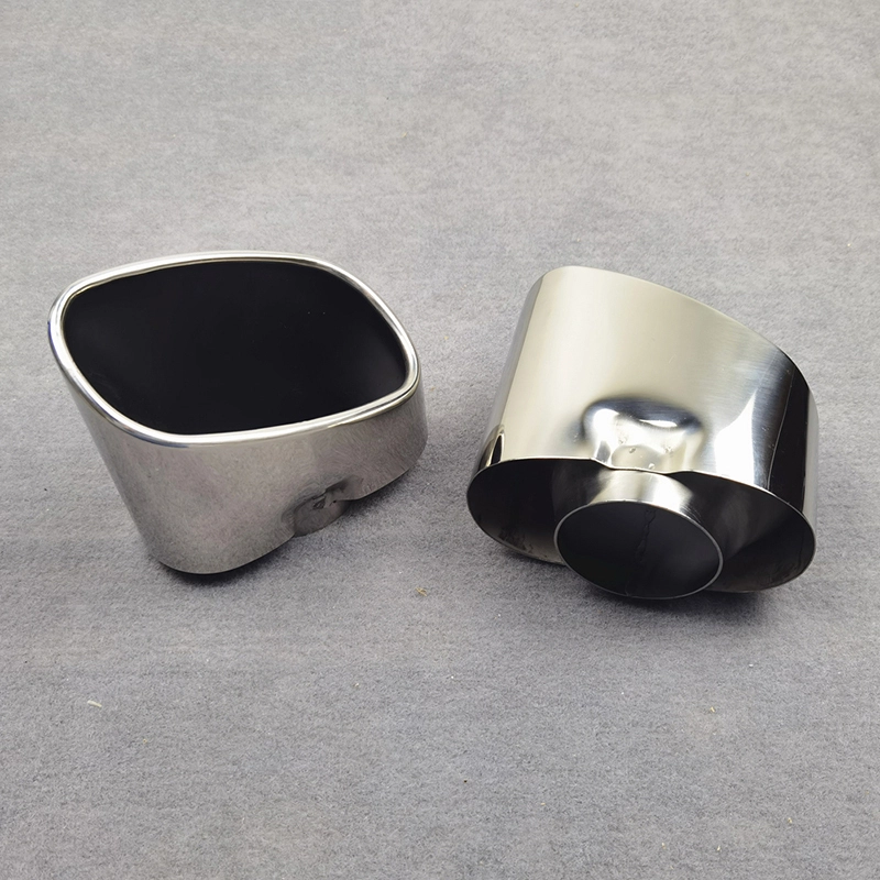 Ponta silenciadora de tubo de escape prateado inoxidável para BMW X5 E70 2008-2013 1