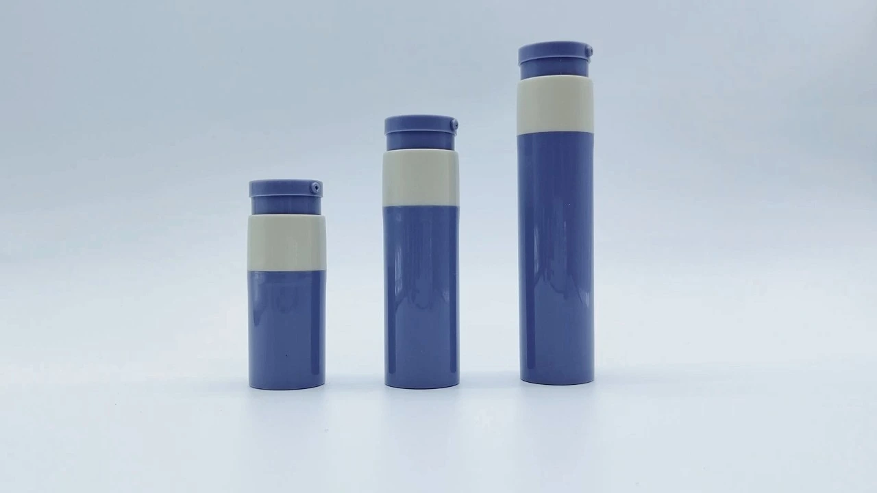Glamorous blue and white PP double-wall lotion bottles 1