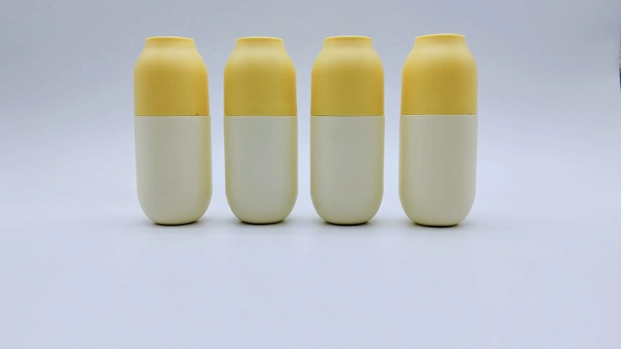 Glamorous 130ml yellow PP PET lotion bottles for baby lotion. 1