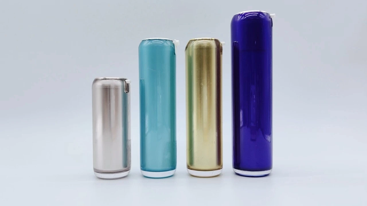 Glamouröse 30 ml 60 ml 100 ml Blau/Lila/Gold/Champagner Perlglanz-Acryl-Lotionflaschen, Airless-Flaschen 1