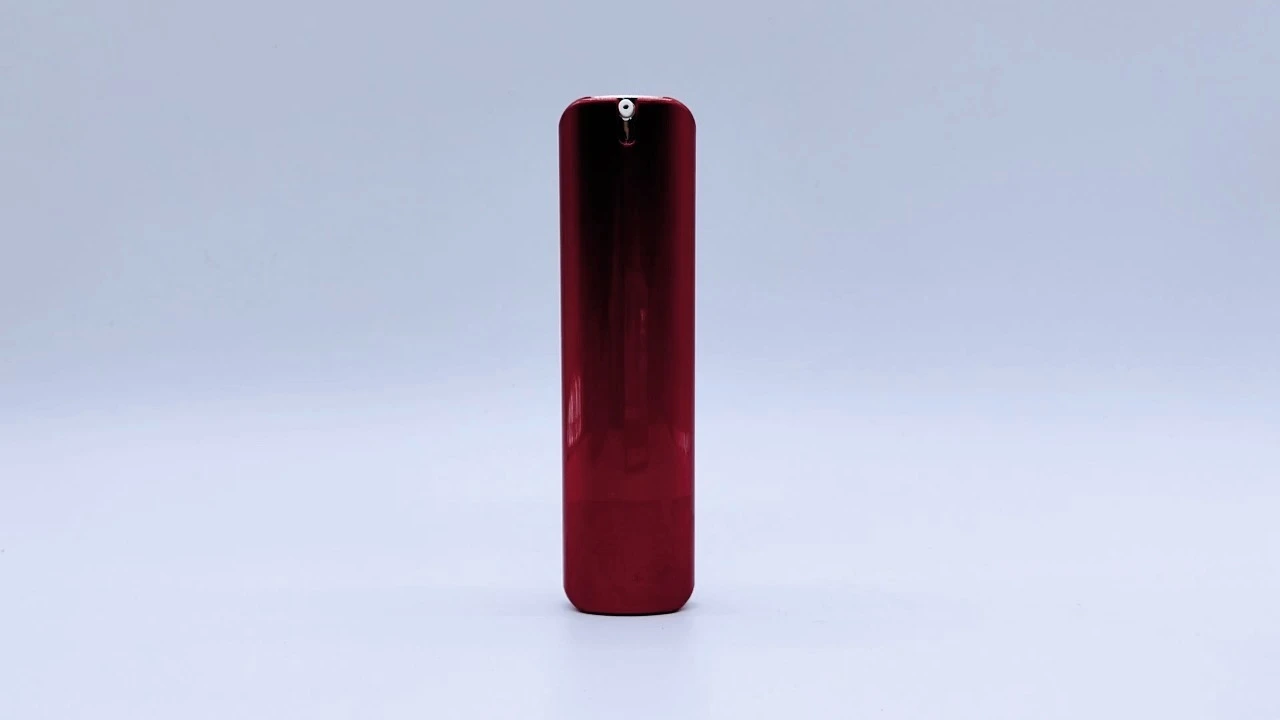 Botellas de loción oblatas de acrílico perlado rojo glamuroso, botellas sin aire 1