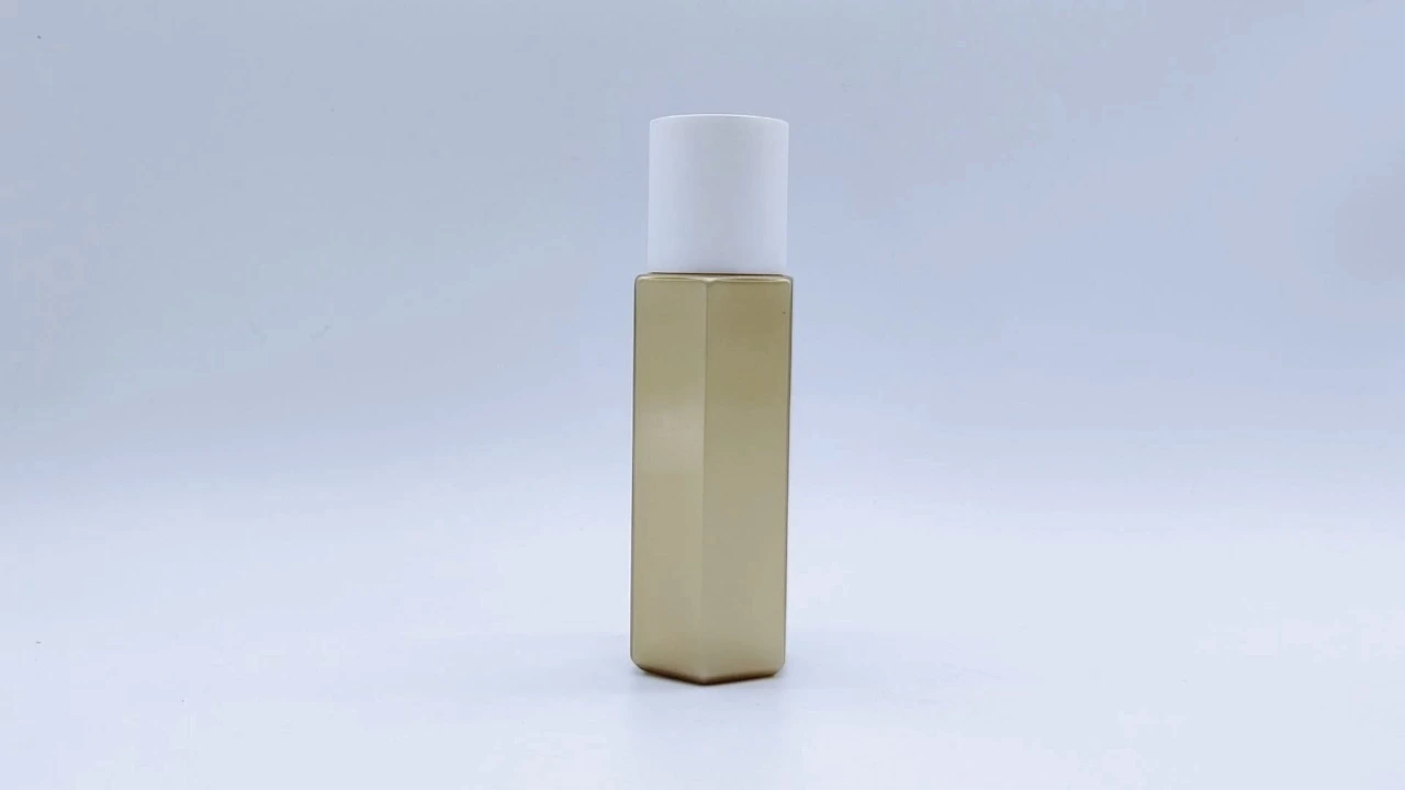 Glamouröse 180 ml PET-Lotionflaschen mit Goldsprühbeschichtung 1