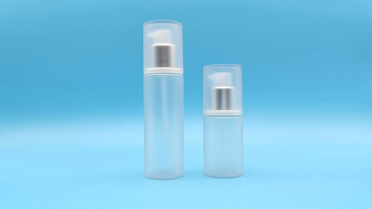 Glamorosas botellas de loción acrílica transparente incolora y esmerilada de 70 ml/120 ml 1