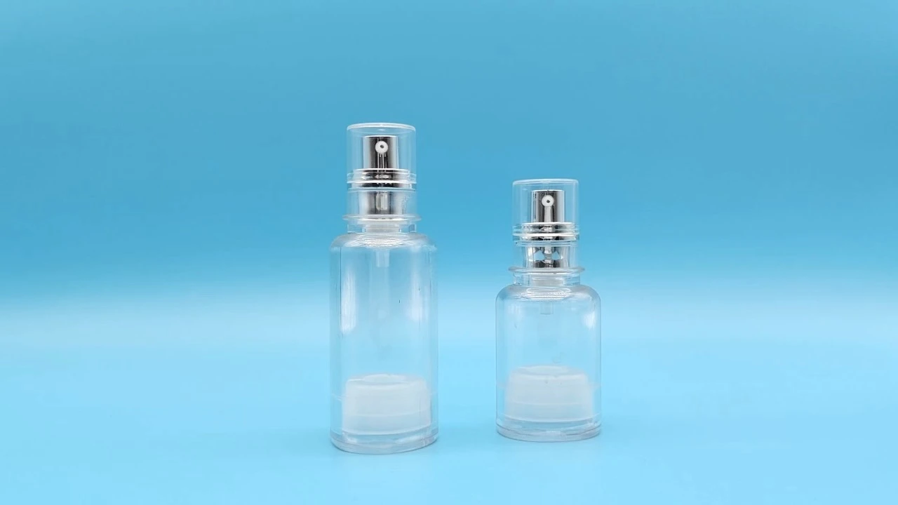 Glamorous 25ml/50ml colorless transparent PET lotion bottles, airless bottles 1