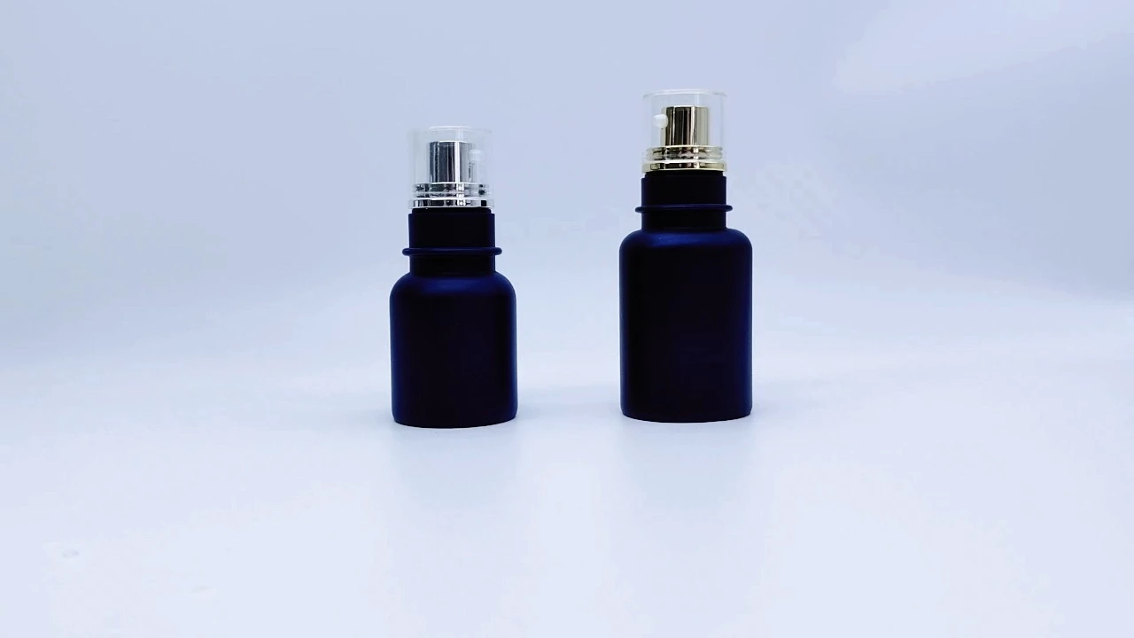 Glamorous 25ml/50ml dark blue PP lotion bottles 1