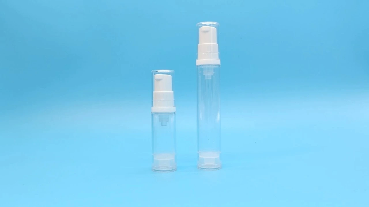Glamorous 5ml/10ml sample sack colorless transparent PET toner bottle with airless pump 1