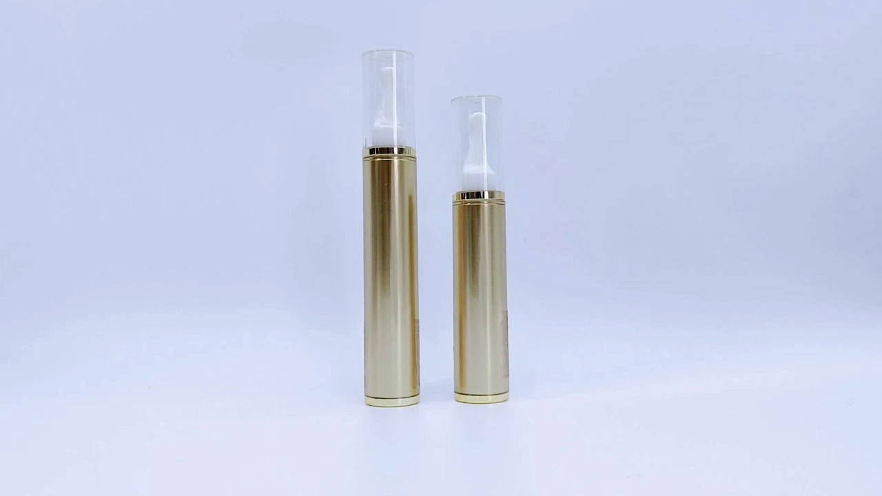Glamorous 20ml/15ml golden acrylic eye cream essence bottle with Massage Pump 1