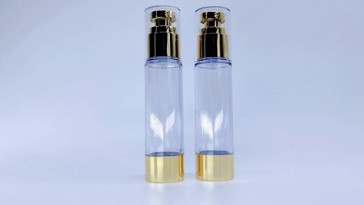 Glamorous 60ml transparent PET lotion bottles with aluminum-plastic aluminum airless pump 1