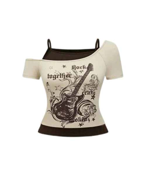Women's Short Off Shoulder T-Shirt 1