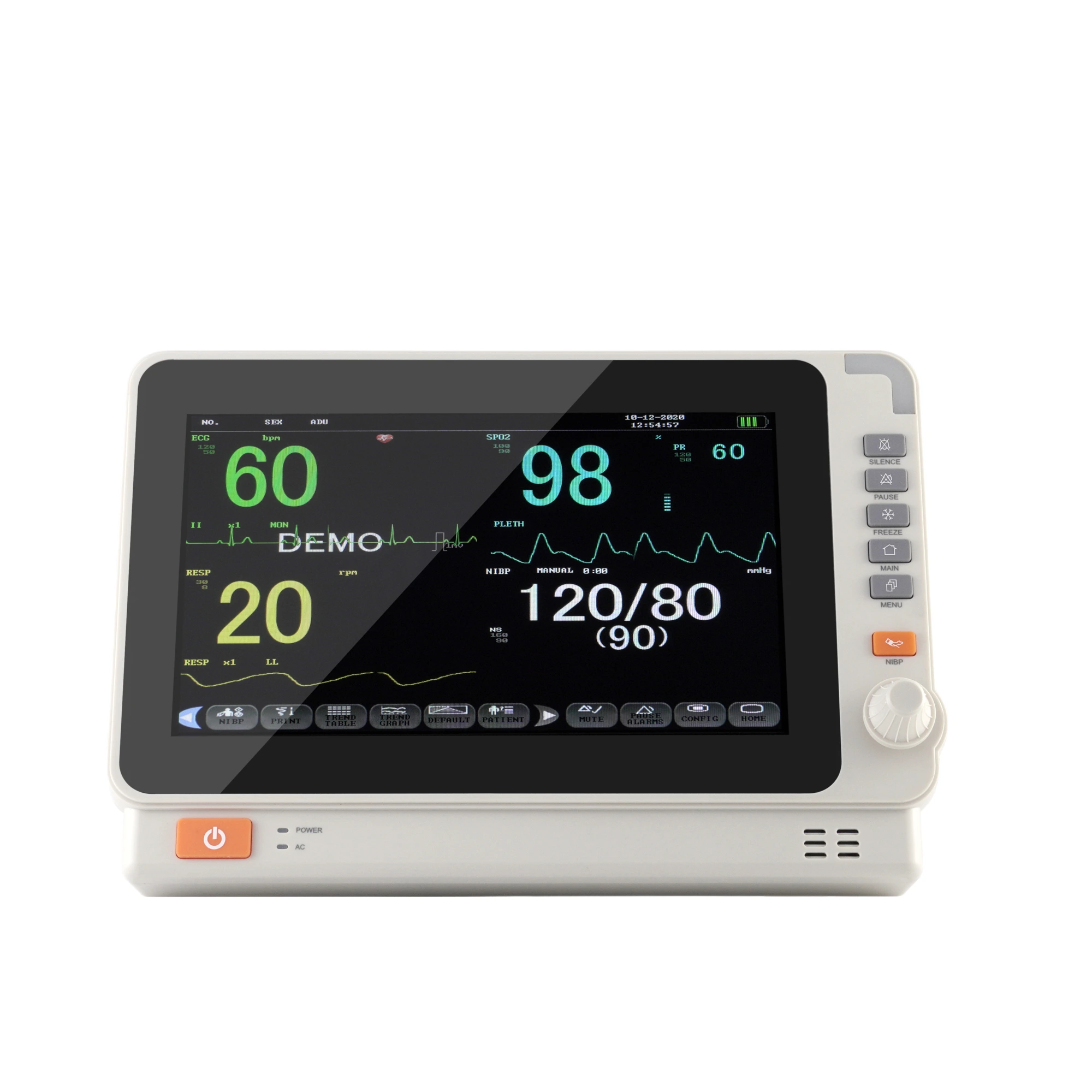 UCI Monitor de paciente ECG de 7 derivaciones con pantalla TFT LCD de 10,1 pulgadas | INNORKOM 1