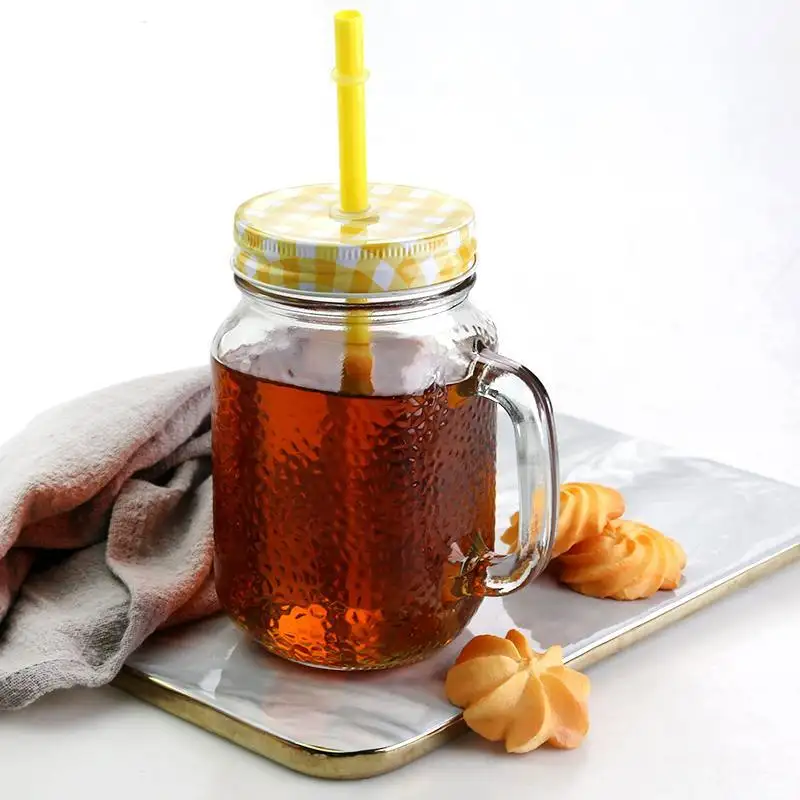 Crystal Houseware Drinking Glass with Lid and Straw Soda Lime Glassfactory 3