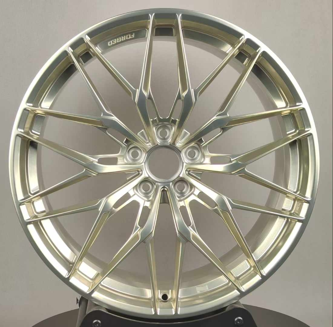 Custom matte light gold alloy wheels 1