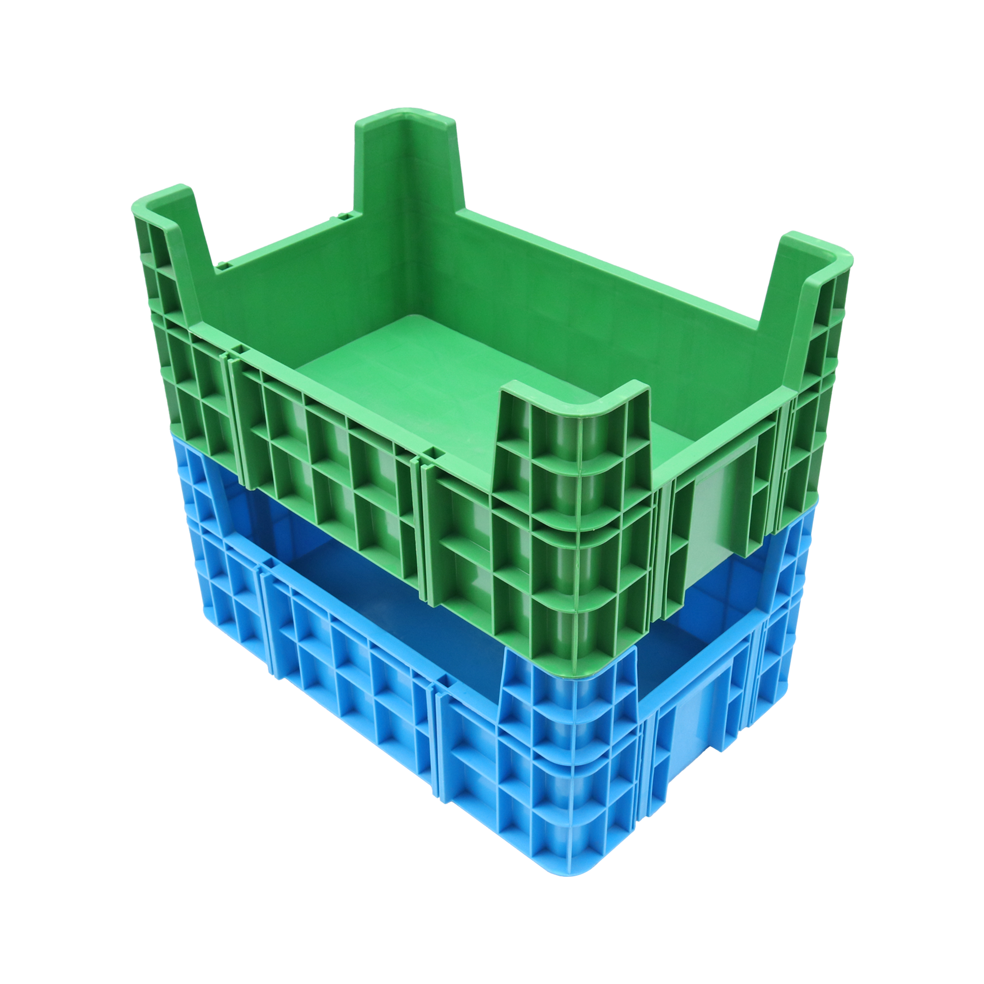 Dimensiune personalizată Pp Cutie de plastic stivuită Cu patru colțuri Cutie de reproducere a insectelor Coș stivuitor Tavă de plastic Tavă de reproducere a viermilor de făină 7