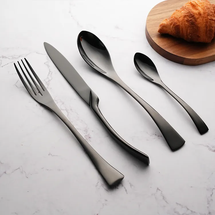 Black Flatware Set for Office Copper Supplier 2
