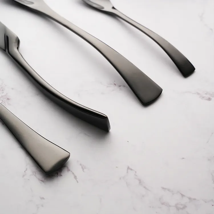 Black Flatware Set for Office Copper Supplier 6