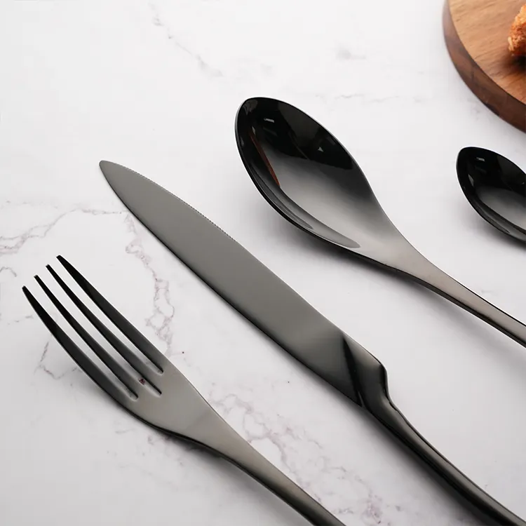 Black Flatware Set for Office Copper Supplier 5