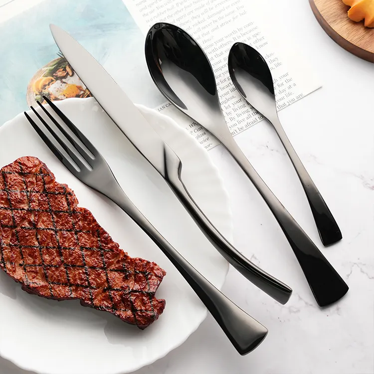 Black Flatware Set for Office Copper Supplier 3