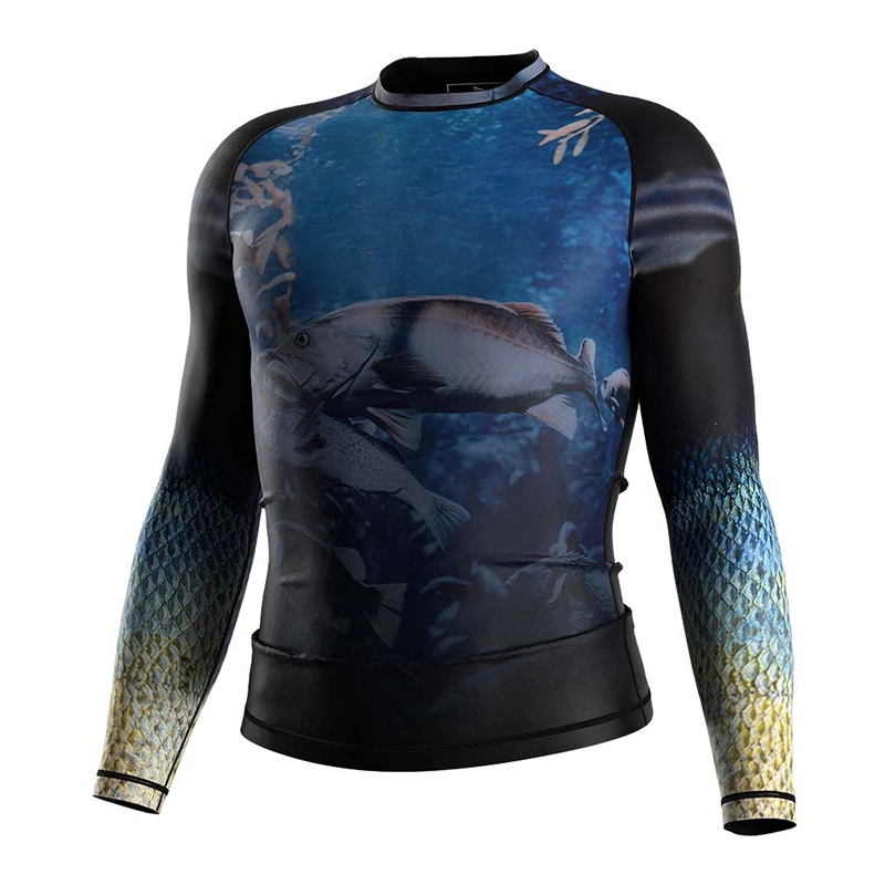 UPF 50+ Manga longa Proteção solar Rash Guard para surfar RG16 1