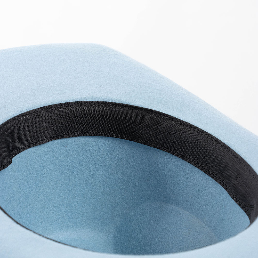 Sombrero de jazz de mezclilla de fieltro de lana con sombrilla para exteriores con borde vuelto hacia arriba 11