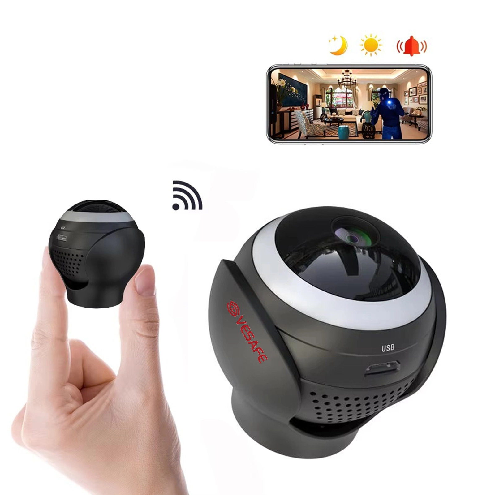 Caméra Wifi de vidéosurveillance cachée mini espion Hd 1080p 1