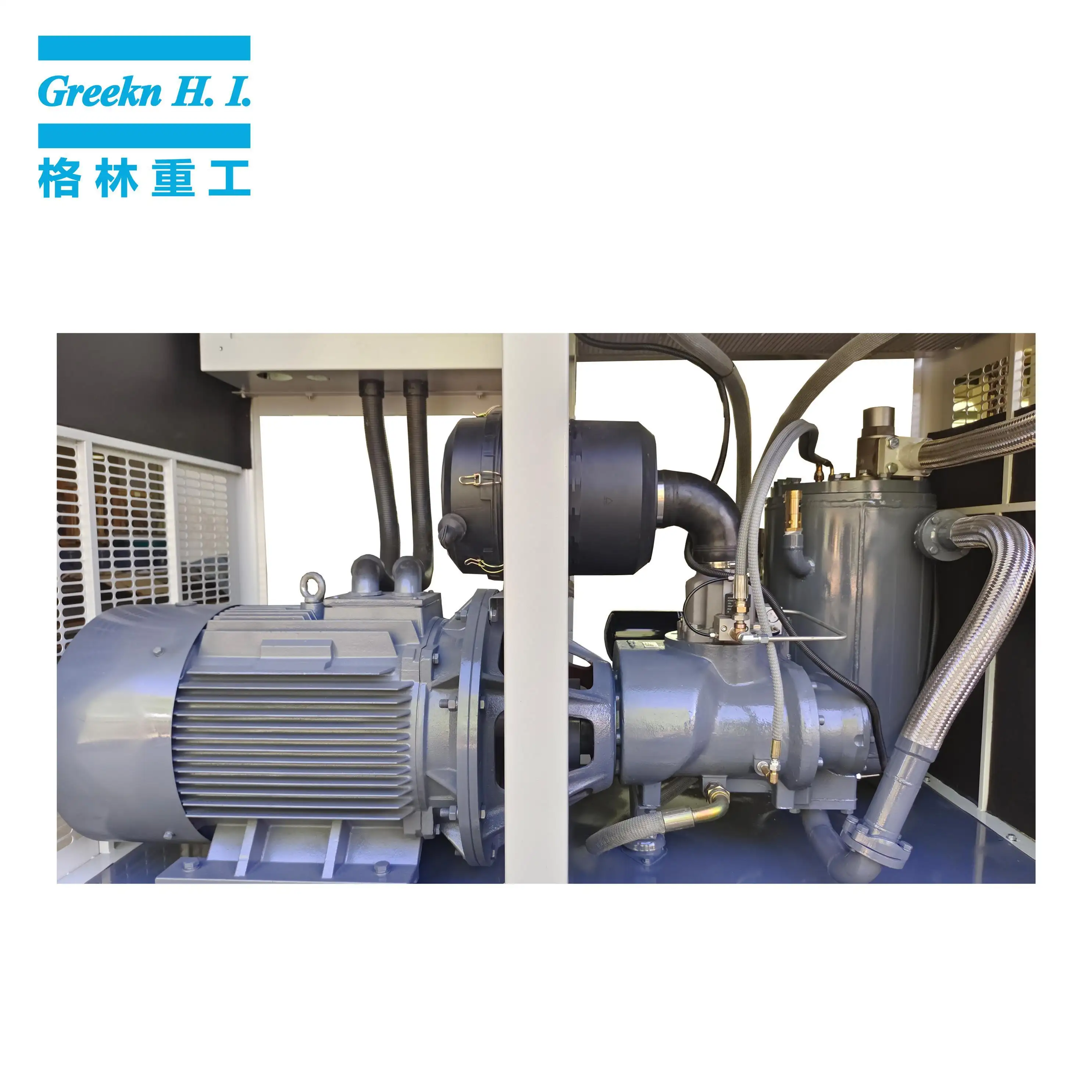 Greekn HI GA75 Fixed Speed Oil Flooded Screw Air Compressor With Centrifugal Fan 5
