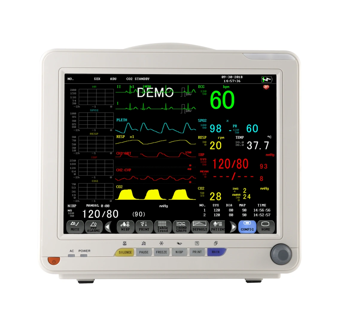 12.1 Inch Color Display Trolley Portable Multi-parameter Patient Monitor | INNORKOM 1