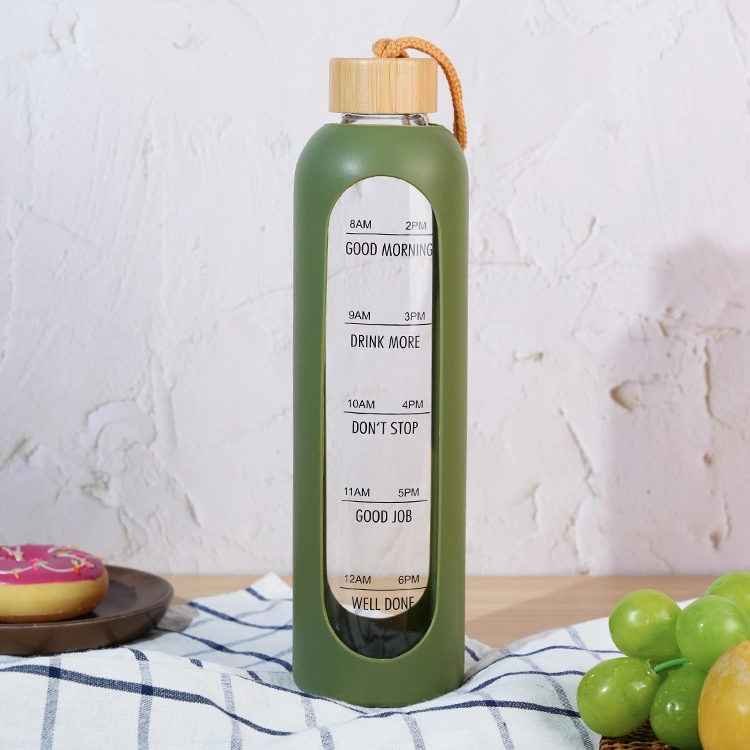 High Quality 1000ml Dishwasher Safe Borosilicate Glass Bottle High Boron Handy Bottle With Scales 1