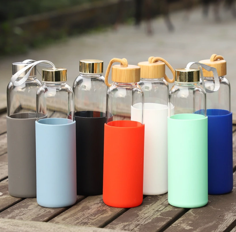 Custom Logo New Design Heat Resistant High Borosilicate Water Glass Bottle for Water Tea Drinks 2