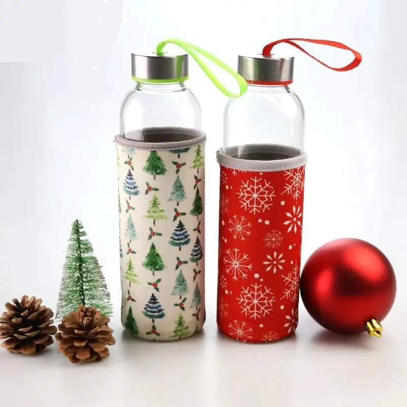 Large Capacity Glassware 300ml 400ml 500ml 700ml 1000ml Portable Water Glass Borosilicate Bottle with Handle Lid 1