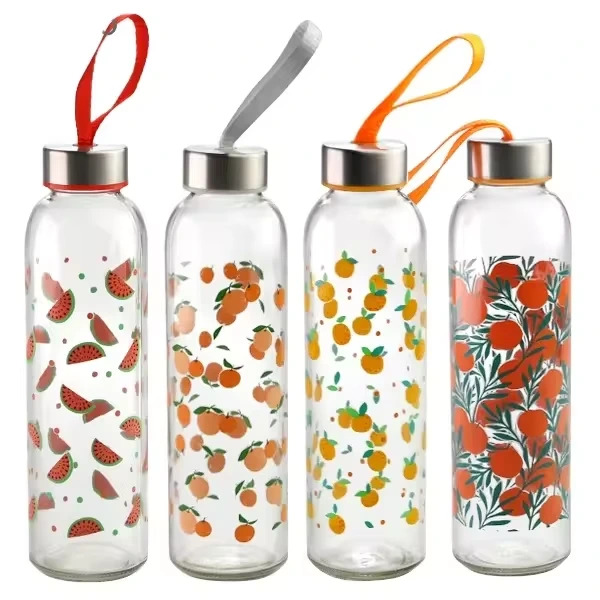 2024 Hot selling Glassware 420ml Sustainable Borosilicate BPA Free Bottle Water with Decal για δώρα προώθησης 1