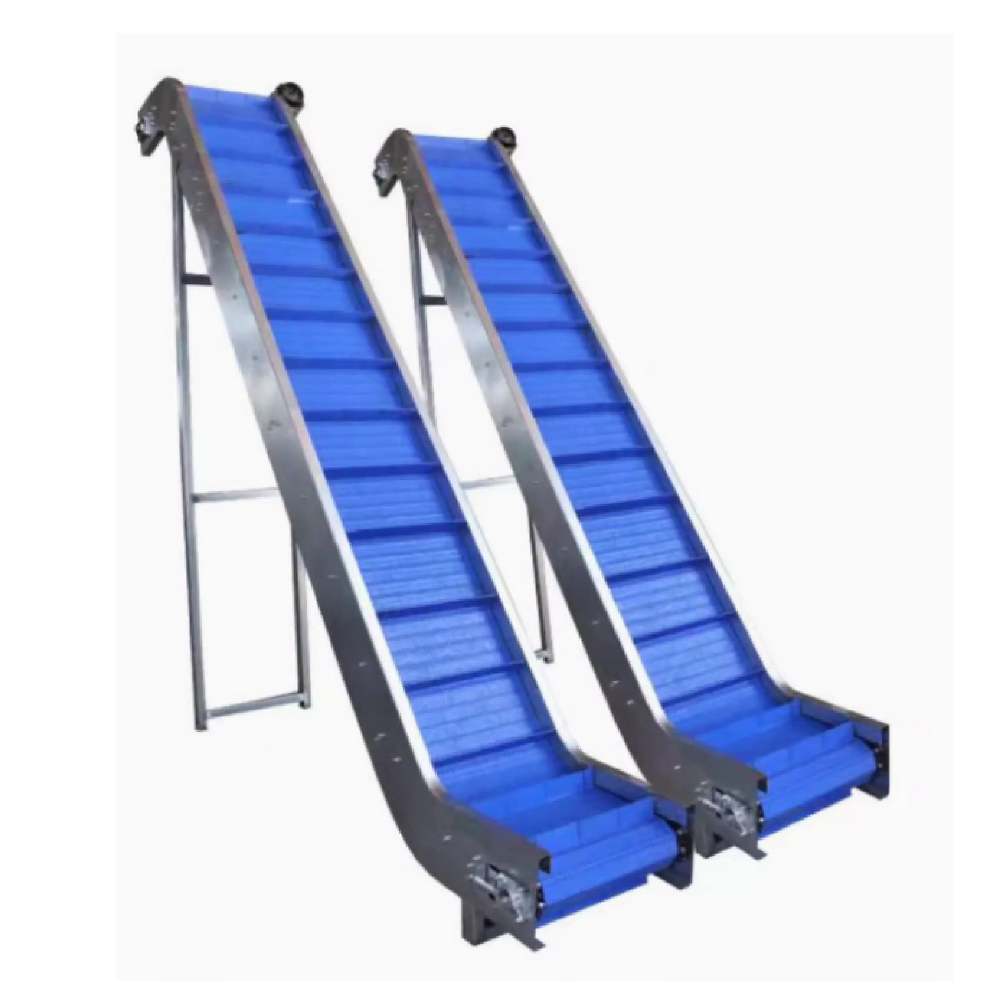 X-WI Green Food Grade PU oswa PVC Belt Transporteur ak Eskalad Kalite Bokit Asansè 1