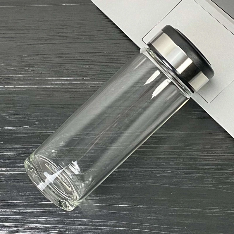 Custom Logo 450ml Glassware Reusable High Borosilicate Glass Water Bottle with Lid for Business Gifts 1