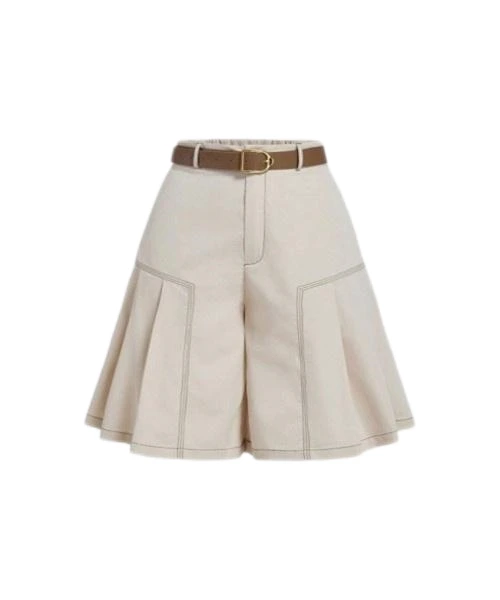 快適でスタイリッシュな服装のための女性用ワイドレッグベルトショート 1
